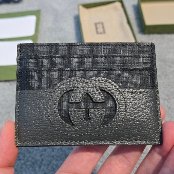 Gucci Authentic - Card case with cut-out Interlocking G - Picture 1 of 15